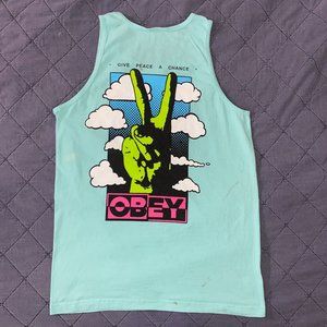Obey Men's Light Blue Muscle Tank Top Sleeveless Size M